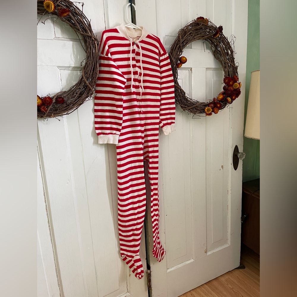 Vintage Striped Pajamas Apron Raggety Ann Costume